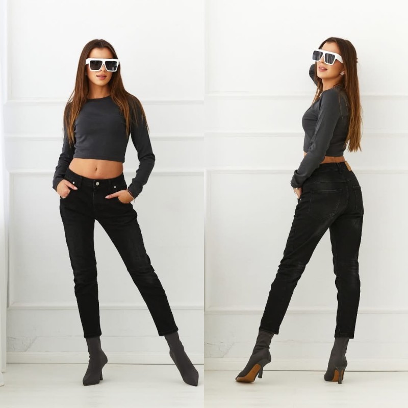 Spodnie jeansowe Rurki Black