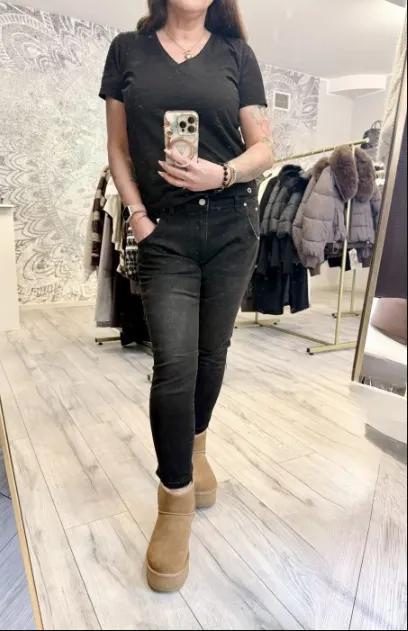 Spodnie jeansowe Rurki Black